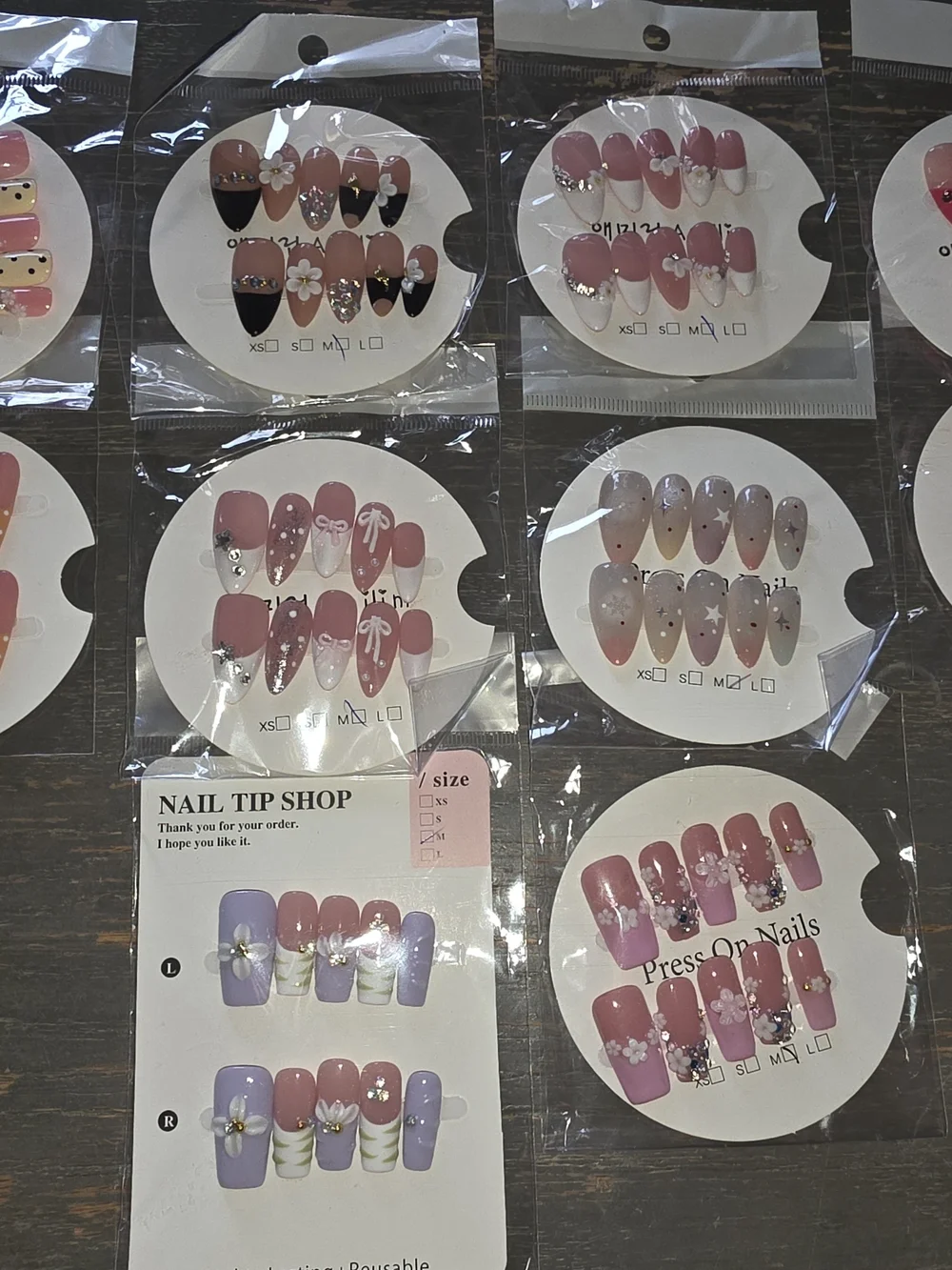 Assorted Press-On Nail Set Of 50 – Mixed Pastel & Bright Designs